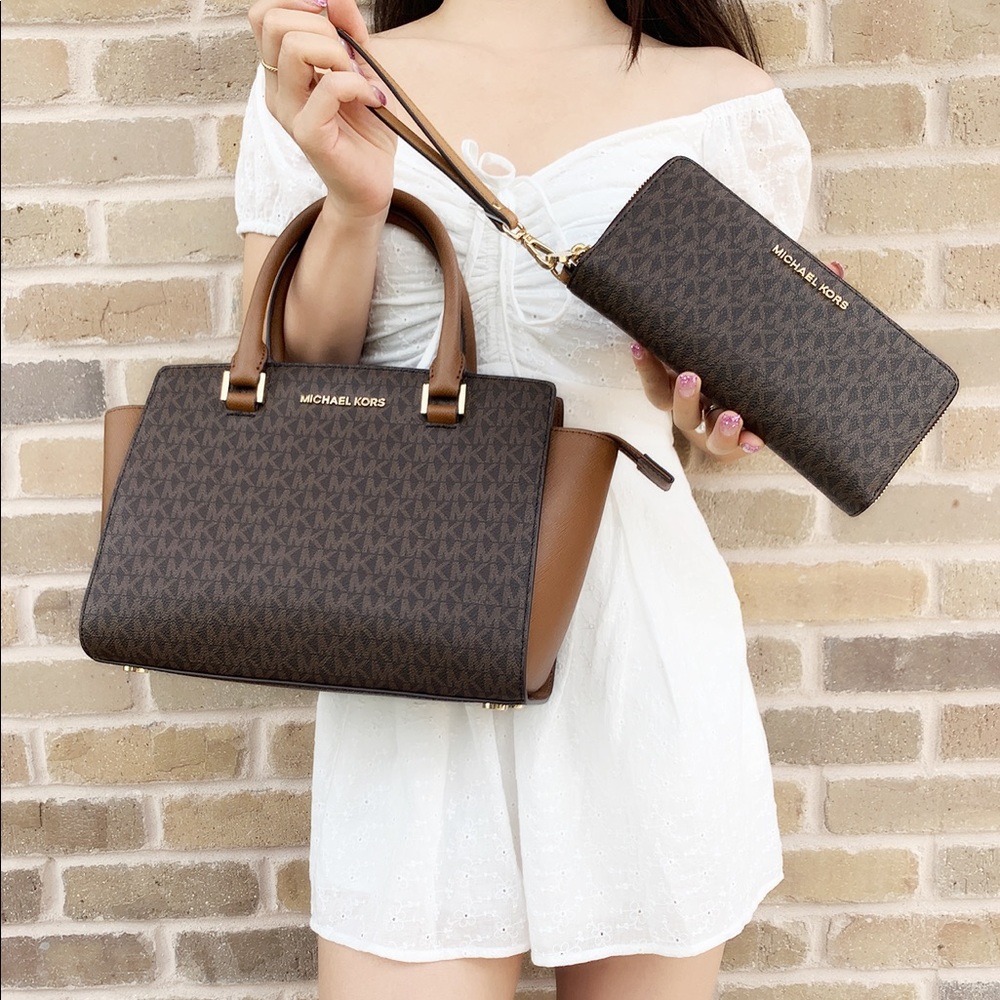 ‼️SALE‼️ Michael Kors Satchel Brown Wallet Bundle - Picture 2 of 8